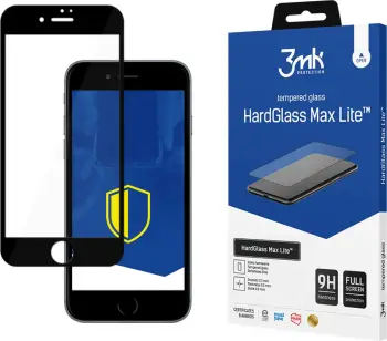 Xham i temperuar 3mk HardGlass Max Lite për iPhone 7/8/SE 2020/2022, Zi
