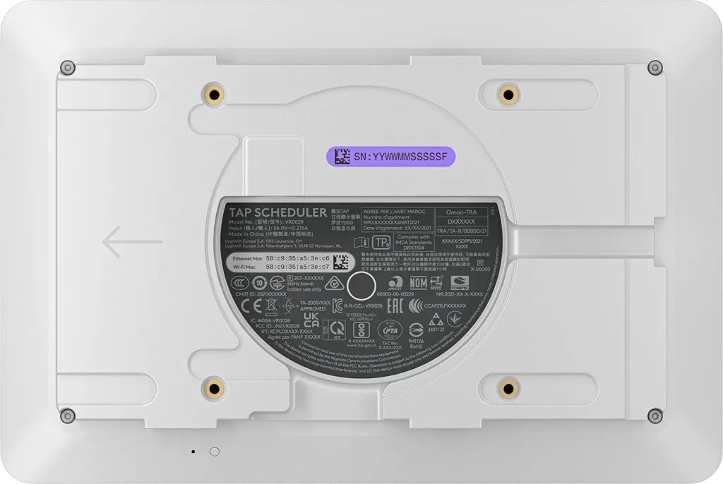 Panel për planifikim Logitech Tap Scheduler, 10.1", i bardhë - 2