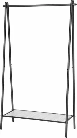 Stendë rrobash SONGMICS HSR23BK 92.5×33.5×153 cm me shufër varëse dhe raft poshtë, e zezë mat