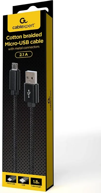 Kabllo Micro-USB Gembird CCDB-mUSB2B-AMBM-6, 1.8 m, e zezë - 2