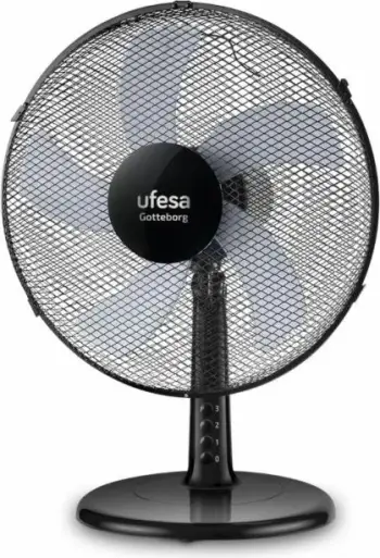 Ventilator tavoline UFESA Göteborg 84105607 45W 30cm 5 fletë 3 shpejtësi, e zezë