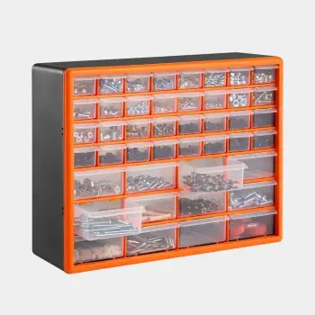 Organizator me 44 sirtarë VONHAUS 15/115, 16x50x39cm, zi/portokalli