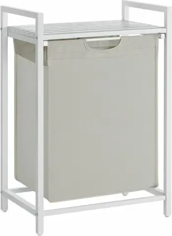 Kosh rrobash VASAGLE BLH101W01 65L me raft, 50x33x72 cm, i bardhë