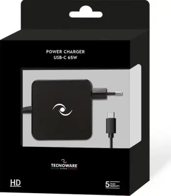Karikues USB-C TECNOWARE FAU17563 65W Power Delivery kabllo 210cm, i zi