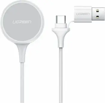 Karikues magnetik wireless për Apple Watch UGREEN 60969, USB-A + USB-C, 5V/1A, e bardhë