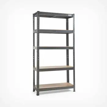 Raft magazinimi metalik VONHAUS 3515371 150x75x30cm, 5 kate, 175kg/kate, Hammerite, gri e errët