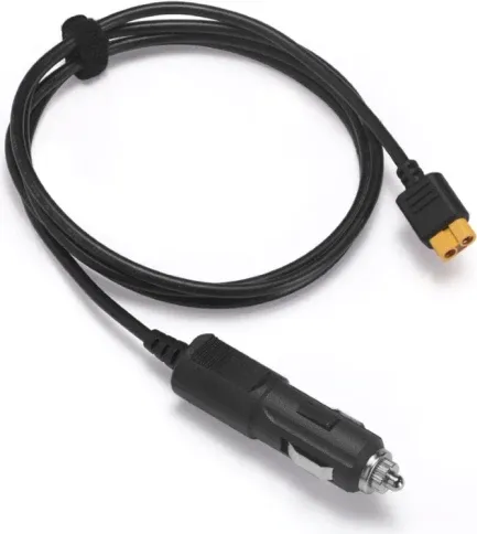 Kabllo karikimi 12V për veturë EcoFlow 5008004041, lidhës XT60, 1.5m, e zezë - 1
