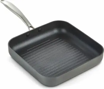 Tigan grilli VonShef 9007963 24 cm (9.7\") katror, alumin i anodizuar i fortë, për induksion, i zi