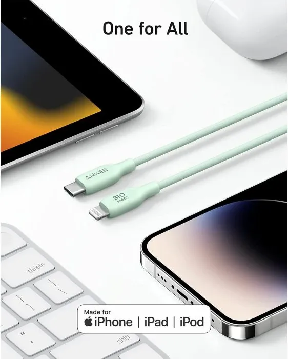 kabllo Anker 541 BIO USB-C në Lightning 0.9 m, Gjelbër - 4