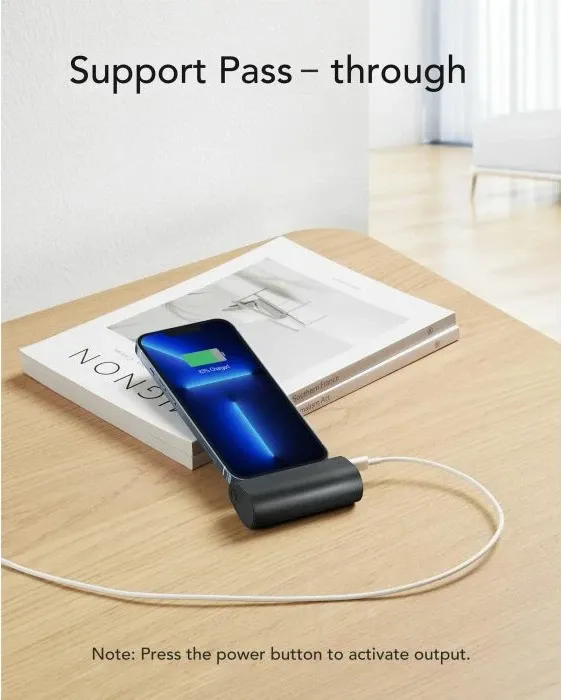Powerbank VEGER PlugON W0556P 5000 mAh 20W PD me konektor Lightning, e zezë - 4