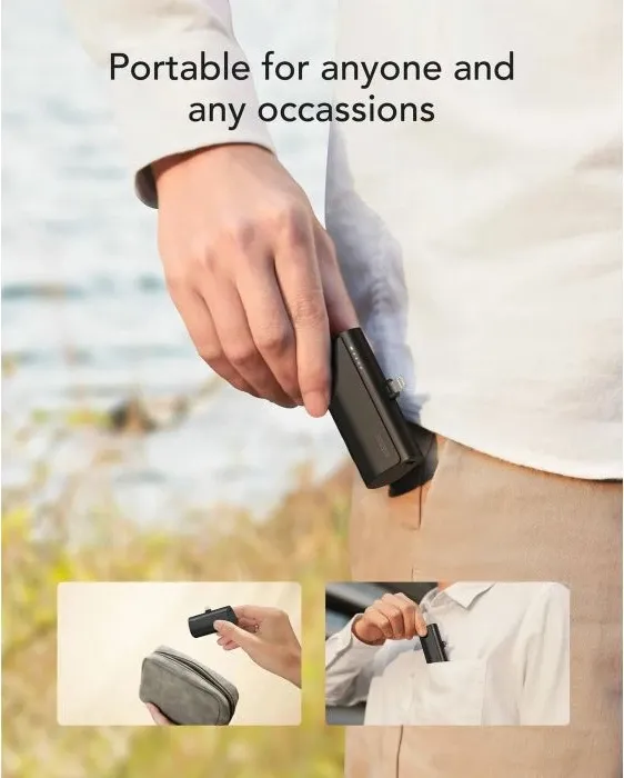 Powerbank VEGER PlugON W0556P 5000 mAh 20W PD me konektor Lightning, e zezë - 9