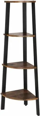 Raft qosheje VASAGLE LLS34XV1 34×34×125 cm, 4-nivele, kornizë metalike, rustic brown