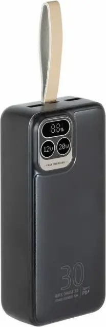 Powerbank RIVACASE VA2585 30000mAh 20W QC 3.0/PD 3.0 me LCD, gri e errët
