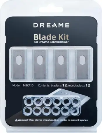 Set tehe rezervë Dreame MBKA10 për robot kositës A1/A1 PRO/A2, 12 tehe (me 12 mbajtëse), argjend