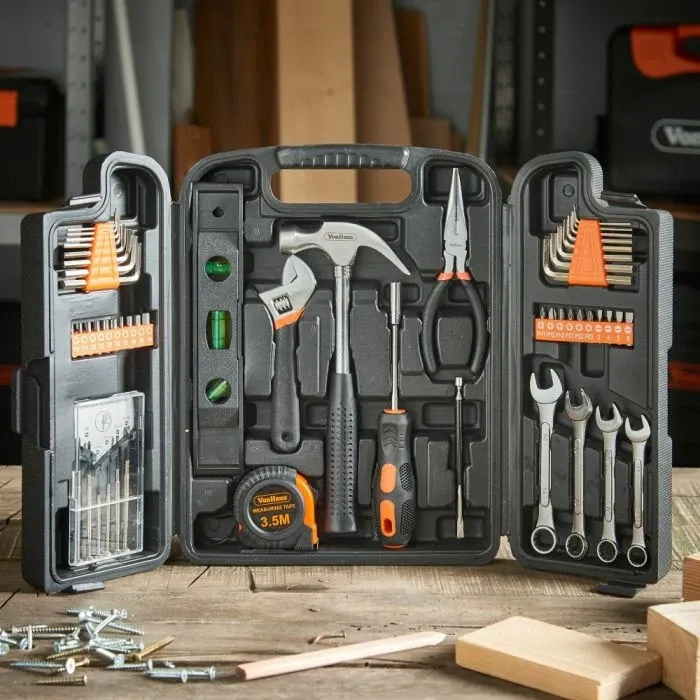 Set veglash VONHAUS 3500020, 53 copë, me kasë, e zezë - 2