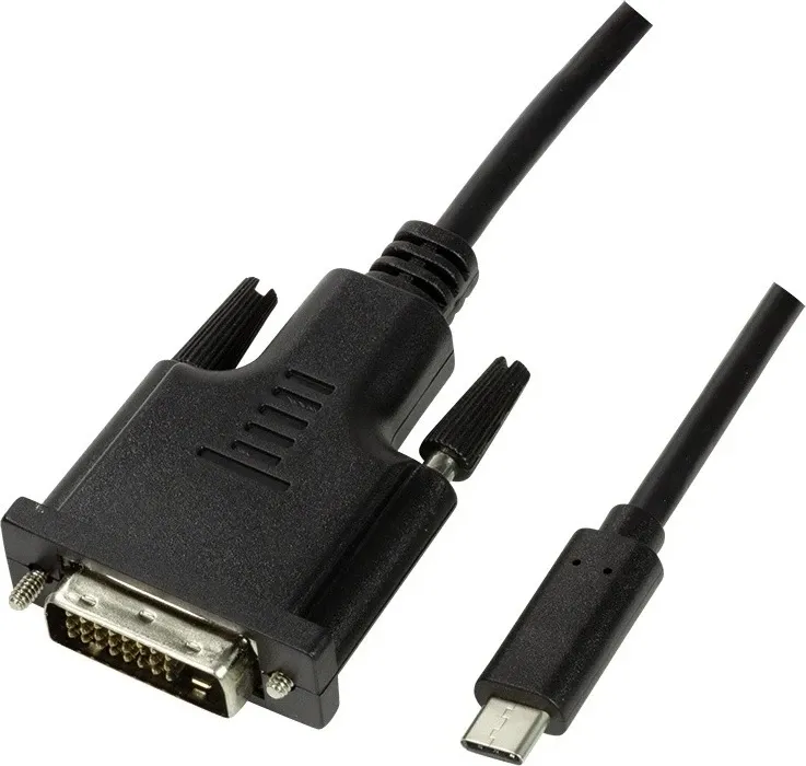 Kabllo USB-C-DVI LogiLink, 1.8m, e zezë - 1