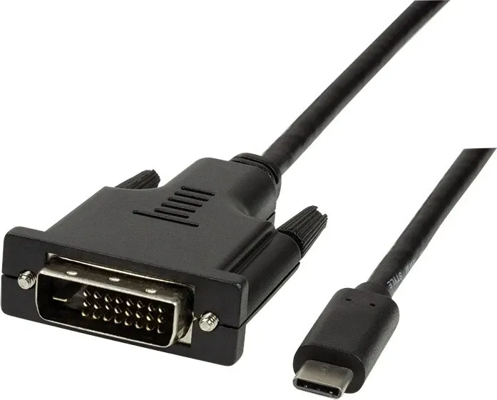 Kabllo USB-C-DVI LogiLink, 1.8m, e zezë - 2