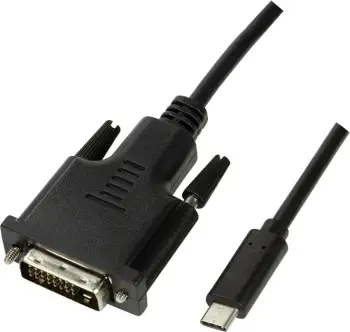 Kabllo USB-C-DVI LogiLink, 1.8m, e zezë
