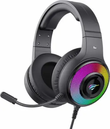Kufje gaming HAVIT Gamenote HV-H2042D, RGB LED, 50mm, me mikrofon, 2x 3.5mm + USB, të zeza