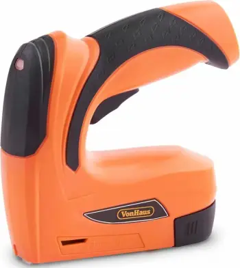 Pistoletë gozhdimi/stapler elektrik VONHAUS 3515196 3.6V (Li-ion 1.3Ah), me 1000 gozhda 10mm + 1000 stapa 10mm, portokalli/zi