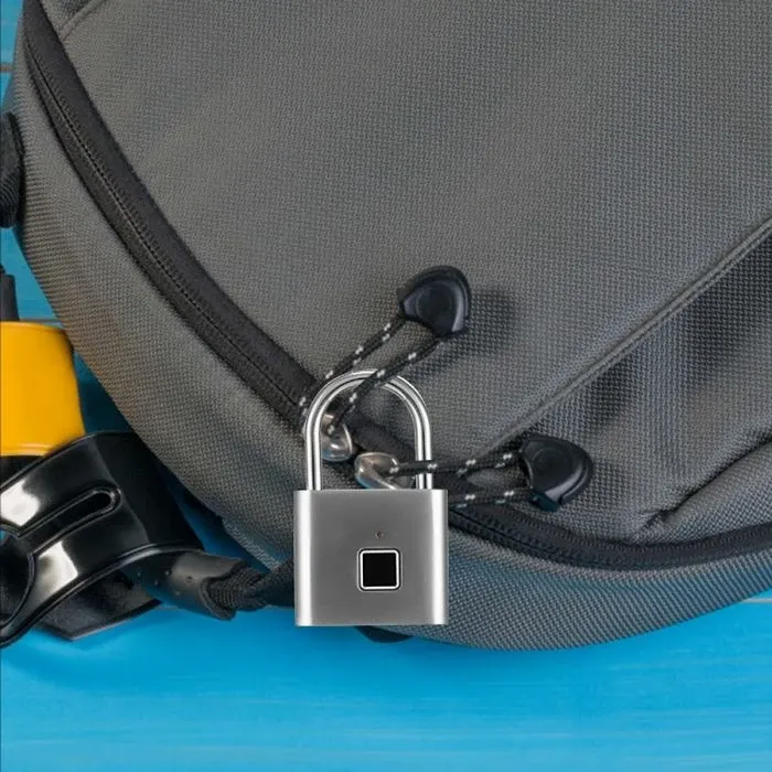 Katanac me gjurmë gishti BECOOL BCPL22M1, USB karikim, waterproof, argjendtë - 2