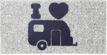 Tapet dere BRUNNER Hello Caravan 25x50 cm, bazë kundër-rrëshqitëse, gri/zi