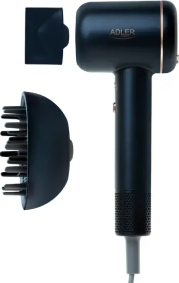 Fen ADLER AD2270b SUPERSPEED, 1600W, motor brushless 110000 rpm, jonizim, 3 shpejtësi/3 temperatura, me difuzer & koncentrator magnetik, e zezë