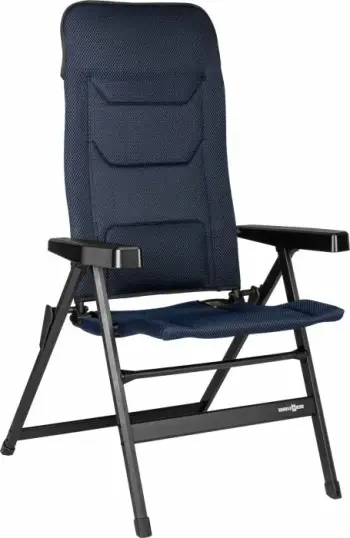 stol kampingu palosës BRUNNER Rebel Medium 0404002N.C51M, kornizë alumin, shpinore e lartë me rregullim 5 pozita, max 150 kg, blu e errët