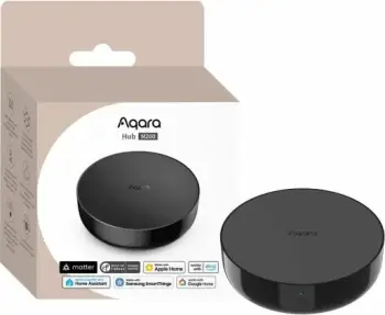 Hub smart home AQARA Hub M200 HM-G03D, Matter/Zigbee/Thread, Wi‑Fi/Ethernet (PoE), IR 360°, altoparlant 90 dB, i zi, paketë 1 copë