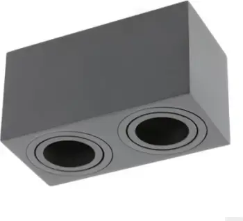llampë tavani spot GTV AVEIRO DUO BIS 2xGU10 2x20W 220V, e zezë