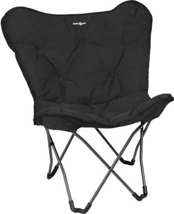 karrige kampingu BRUNNER Action Vivavita Lounger 120 kg, e palosshme, me çantë transporti, e zezë