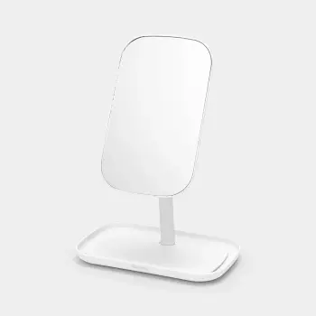 Pasqyrë tavoline Brabantia ReNew me tabaka ruajtjeje, 360° e rregullueshme, Dark White