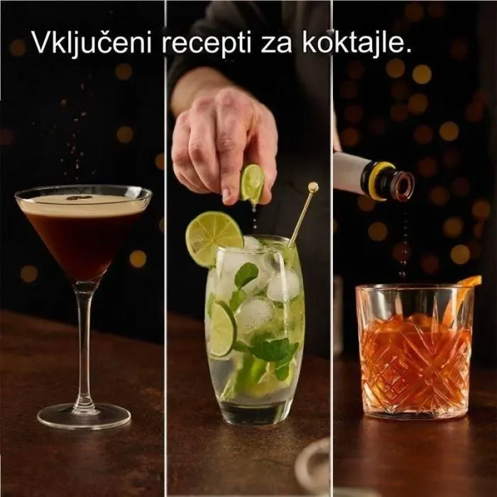 Set për kokteje Vonshef Boston Shaker 550ml, 6 copë, ari - 4