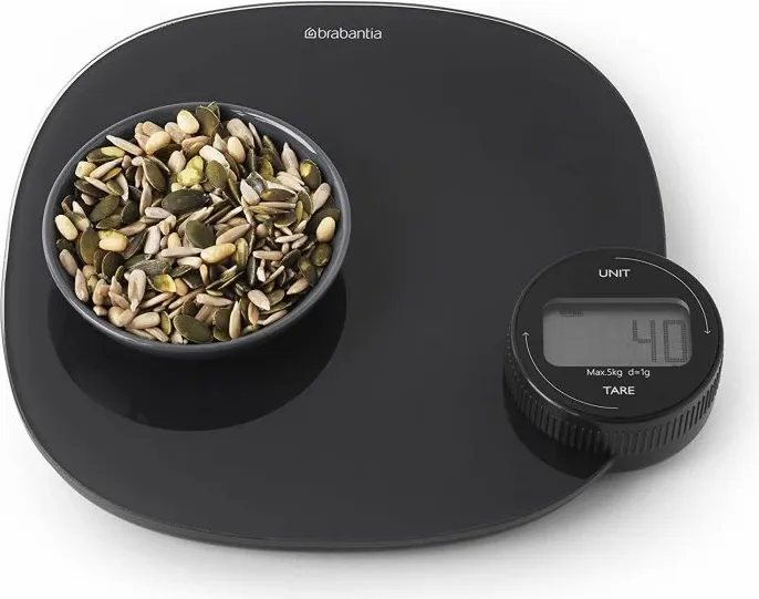 Peshore digjitale kuzhine Brabantia Tasty+ MPN 122880, 5 kg (1 g), LCD me ndriçim, 3x AAA, gri e errët - 4