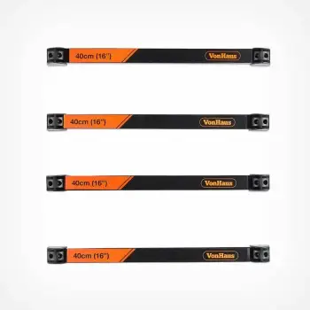 Mbajtës magnetik veglash VONHAUS 3500062, 40 cm, montim në mur/banak, set 4 copë, e zezë/portokalli