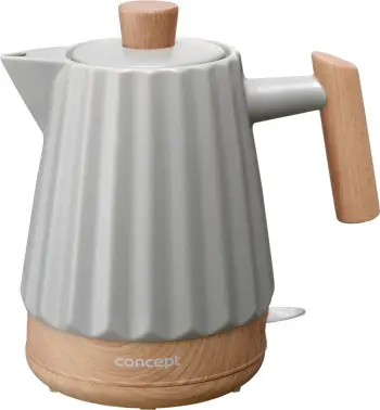 Çajnik elektrik Concept RK009, 1.5L, keramikë, dritë gri