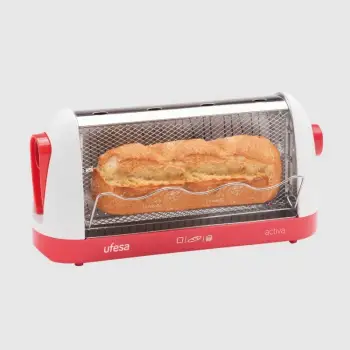 toster buke vertikal UFESA TT7963, 2 slote, 700W, 6 nivele pjekjeje, kuq/bardh