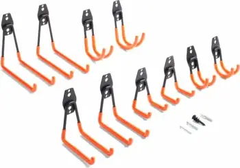 Set grepash muri për vegla VONHAUS 3500251, çelik me veshje PVC, portokalli/zezë, 5 lloje, set 10 copë