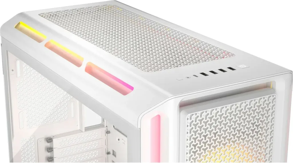Kasë Corsair 5000T LX RGB, midi tower, xham i temperuar, e bardhë - 2