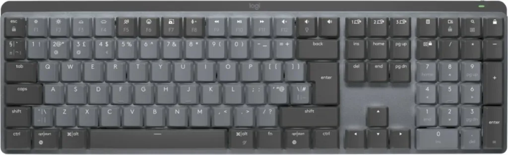 Tastierë Logitech MX Mechanical, Wireless, RF Wireless + Bluetooth, QWERTY, LED, Grafit - 1