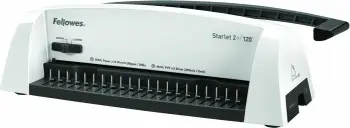 makinë lidhëse dokumentesh Fellowes Starlet 2+ manuale, kapacitet lidhje 120 fletë, shpinë plastike 16 mm, bardhë/zezë