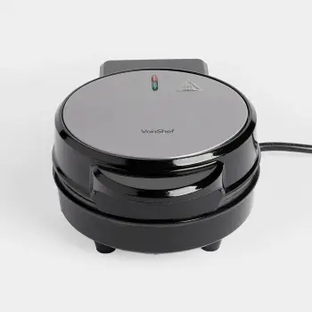 Aparat mini për waffle VonShef 2000221 600W, zi/argjendtë