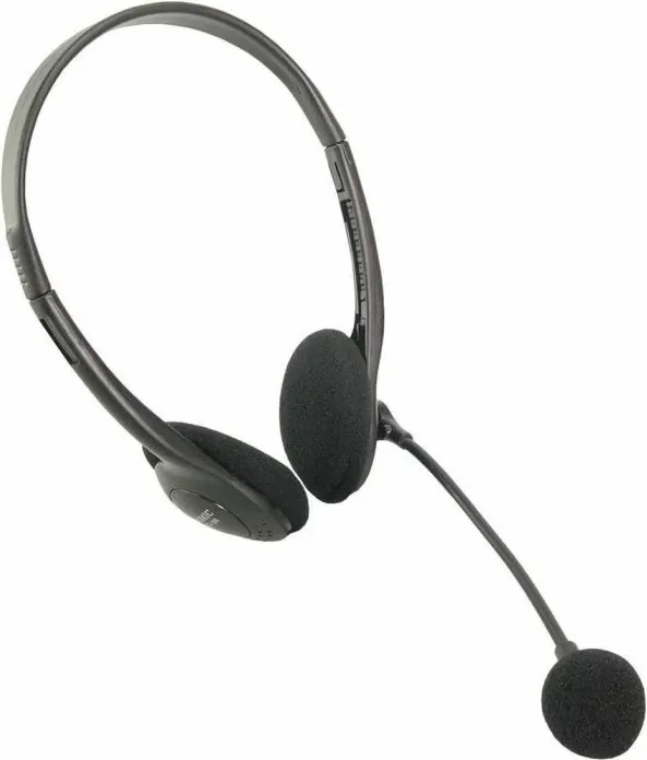 Kufje me mikrofon LOGILINK HS0001, kabllo 1.8 m, të zeza - 1