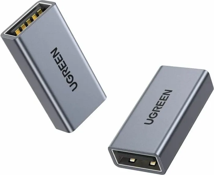 Adapter USB-A në USB-A UGREEN 20119, USB 3.0 5Gbps, female-female, 2A, gri, 1 copë (polybag) - 1