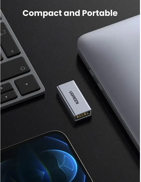 Adapter USB-A në USB-A UGREEN 20119, USB 3.0 5Gbps, female-female, 2A, gri, 1 copë (polybag) - 6
