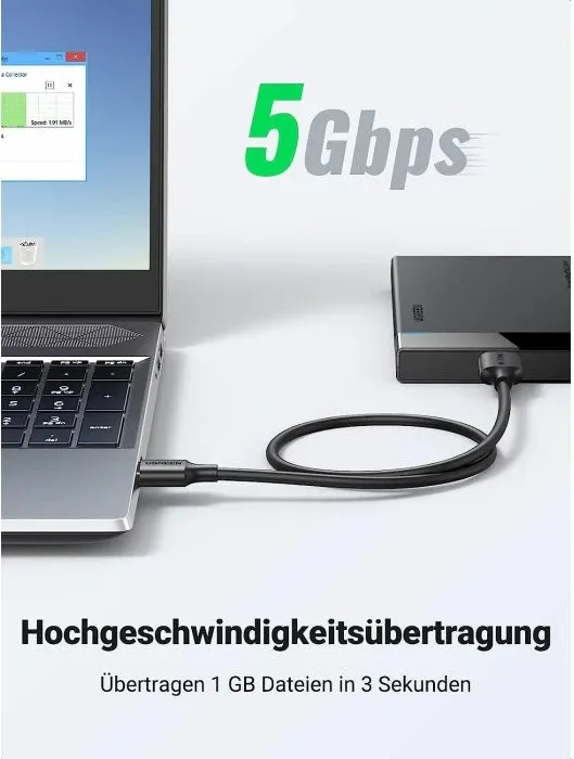 Kabllo USB 3.0 UGREEN 10840 USB-A në Micro-B, 0.5 m, e zezë - 3