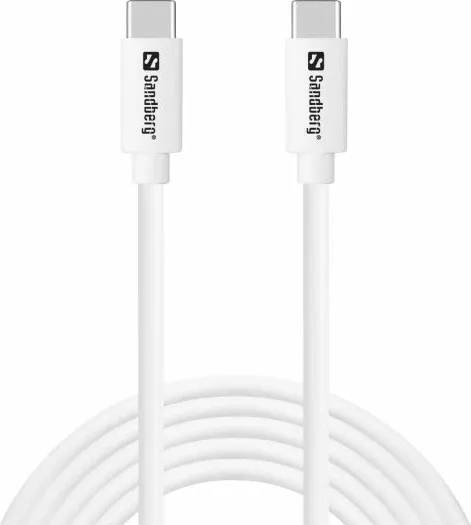 Kabllo karikimi USB-C në USB-C Sandberg 336-53 Saver, PD 65W, 2m, e bardhë - 1
