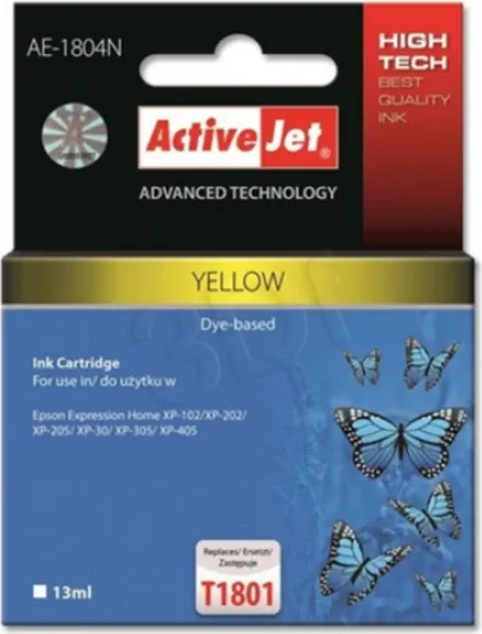 Kartush bojë ActiveJet AE-1804N kompatibil me Epson T1804, 13 ml, e verdhë - 1