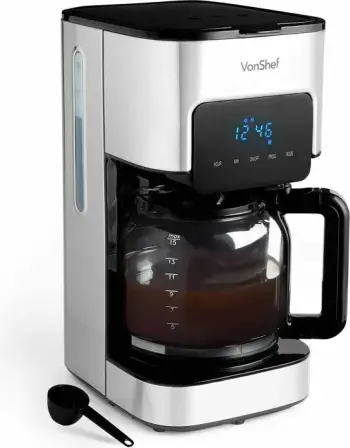 Makinë kafeje filter VONSHEF 2000096, 1.5L, 900W, deri 12 filxhanë, me pjatë ngrohëse, inox/argjendtë