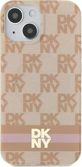 Mbështjellës DKNY IML Checkered Mono Pattern & Printed Stripes MagSafe për iPhone 15/14/13, Rozë - 3